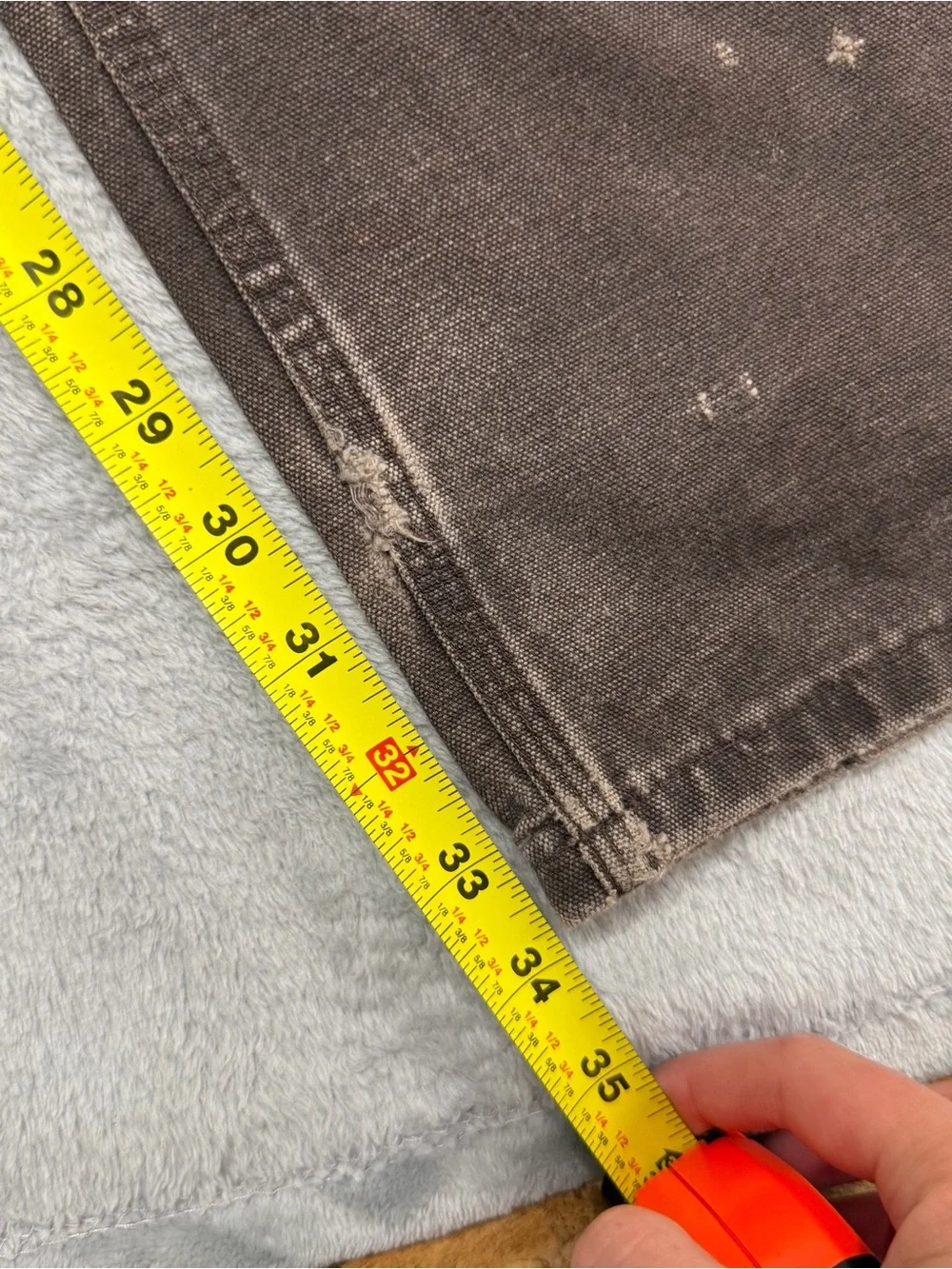 Carhartt Pants Mens 32x34 Brown B136 DKB Loose Duck Double Knee Carpenter Work